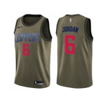 Men Nike Los Angeles Clippers #6 DeAndre Jordan Green Salute to Service NBA Swingman Jersey