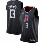 Men's LA Clippers #13 Paul George Jordan Brand Black 2020-21 Swingman Jersey