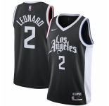 Men's LA Clippers #2 Kawhi Leonard Nike Black 2020-21 Swingman Player Jersey