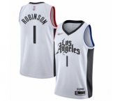 Men's Los Angeles Clippers #1 Jerome Robinson Authentic White Basketball Jersey - 2019-20 City Edition