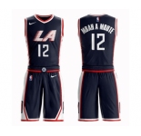 Men's Los Angeles Clippers #12 Luc Mbah a Moute Swingman Navy Blue Basketball Suit Jersey - City Edition