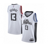 Men's Los Angeles Clippers #13 Paul George Authentic White Basketball Jersey - 2019-20 City Edition