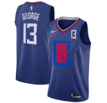 Men's Los Angeles Clippers  #13 Paul George Blue Nike City Edition Number Swingman Jersey