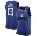 Men's Los Angeles Clippers #13 Paul George White Nike Number Swingman Jersey