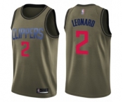 Men's Los Angeles Clippers #2 Kawhi Leonard Swingman Green Salute to Service Basketball Jersey