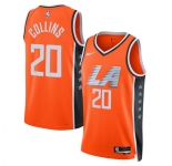 Men's Los Angeles Clippers #20 John Collins Orange 2025-26 City Edition Swingman Stitched Jersey