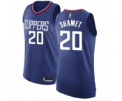 Men's Los Angeles Clippers #20 Landry Shamet Authentic Blue Basketball Jersey - Icon Edition