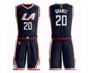Men's Los Angeles Clippers #20 Landry Shamet Authentic Navy Blue Basketball Suit Jersey - City Edition