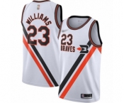Men's Los Angeles Clippers #23 Louis Williams Authentic White Hardwood Classics Finished Basketball Jersey