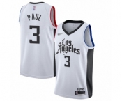 Men's Los Angeles Clippers #3 Chris Paul Authentic White Basketball Jersey - 2019-20 City Edition
