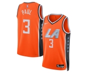 Men's Los Angeles Clippers #3 Chris Paul Orange 2025-26 City Edition Swingman Stitched Jersey