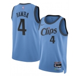 Men's Los Angeles Clippers #4 Mo Bamba Light Blue 2024-25 CityEdition Stitched Jersey