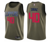 Men's Los Angeles Clippers #40 Ivica Zubac Swingman Green Salute to Service Basketball Jersey