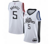 Men's Los Angeles Clippers #5 Montrezl Harrell Swingman White Basketball Jersey - 2019-20 City Edition