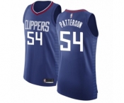 Men's Los Angeles Clippers #54 Patrick Patterson Authentic Blue Basketball Jersey - Icon Edition