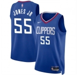 Men's Los Angeles Clippers #55 Derrick Jones Jr Blue Icon Edition Stitched Jersey
