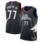 Men's Los Angeles Clippers #77 Kevin Porter Jr Black Statement Edition Stitched Jersey