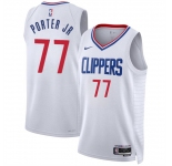 Men's Los Angeles Clippers #77 Kevin Porter Jr White Association Edition Stitched Jersey