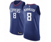Men's Los Angeles Clippers #8 Moe Harkless Authentic Blue Basketball Jersey - Icon Edition