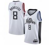 Men's Los Angeles Clippers #8 Moe Harkless Authentic White Basketball Jersey - 2019-20 City Edition