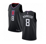 Men's Los Angeles Clippers #8 Moe Harkless Swingman Black Basketball Jersey Statement Edition