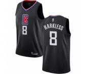 Men's Los Angeles Clippers #8 Moe Harkless Swingman Black Basketball Jersey Statement Edition