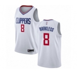 Men's Los Angeles Clippers #8 Moe Harkless Swingman White Basketball Jersey - Association Edition