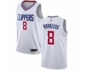 Men's Los Angeles Clippers #8 Moe Harkless Swingman White Basketball Jersey - Association Edition