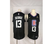 Men's Nike Los Angeles Clippers #13 Paul George Authentic Black NBA Jersey Statement Edition