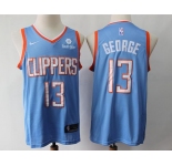 Men's Nike Los Angeles Clippers #13 Paul George Authentic Blue NBA Jersey - City Edition