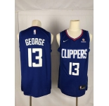 Men's Nike Los Angeles Clippers #13 Paul George Authentic Blue NBA Jersey - Icon Edition
