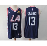 Men's Nike Los Angeles Clippers #13 Paul George Swingman Navy Blue NBA Jersey - City Edition