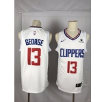 Men's Nike Los Angeles Clippers #13 paul george Authentic White NBA Jersey - Association Edition