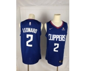 Men's Nike Los Angeles Clippers #2 Kawhi Leonard Authentic Blue NBA Jersey - Icon Edition