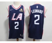 Men's Nike Los Angeles Clippers #2 Kawhi Leonard Swingman Navy Blue NBA Jersey - City Edition