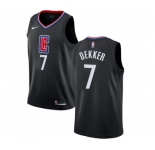 Men's Nike Los Angeles Clippers #7 Sam Dekker Swingman Black Alternate NBA Jersey Statement Edition