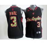 nba los angeles clippers #3 paul black[camo fashion swingman]