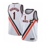Women's Los Angeles Clippers #1 Jerome Robinson Swingman White Hardwood Classics Finished Basketball Jersey
