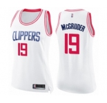 Women's Los Angeles Clippers #19 Rodney McGruder Swingman White Pink Fashion Basketball Jersey