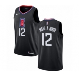 Women's Nike Los Angeles Clippers #12 Luc Mbah a Moute Authentic Black NBA Jersey Statement Edition