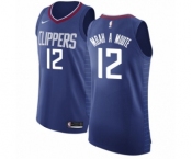Women's Nike Los Angeles Clippers #12 Luc Mbah a Moute Authentic Blue NBA Jersey - Icon Edition