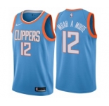 Women's Nike Los Angeles Clippers #12 Luc Mbah a Moute Swingman Blue NBA Jersey - City Edition
