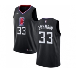 Women's Nike Los Angeles Clippers #33 Wesley Johnson Swingman Black Alternate NBA Jersey Statement Edition