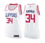 Women's Nike Los Angeles Clippers #34 Tobias Harris Swingman White Pink Fashion NBA Jersey