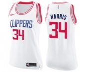 Women's Nike Los Angeles Clippers #34 Tobias Harris Swingman White Pink Fashion NBA Jersey