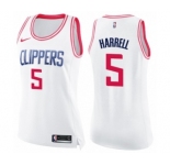 Women's Nike Los Angeles Clippers #5 Montrezl Harrell Swingman White Pink Fashion NBA Jersey