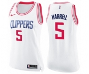Women's Nike Los Angeles Clippers #5 Montrezl Harrell Swingman White Pink Fashion NBA Jersey