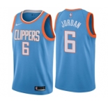 Women's Nike Los Angeles Clippers #6 DeAndre Jordan Swingman Blue NBA Jersey - City Edition