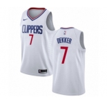 Women's Nike Los Angeles Clippers #7 Sam Dekker Authentic White NBA Jersey - Association Edition