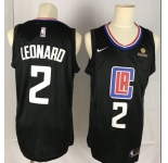 Youth Nike Los Angeles Clippers #2 Kawhi Leonard Swingman Black NBA Jersey Statement Edition